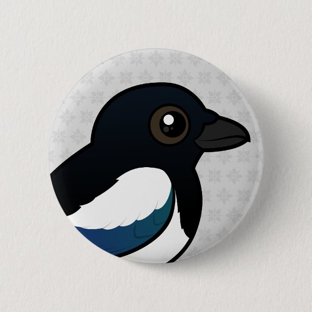 Badge Rond 5 Cm pie Noir-affichée (Devant)