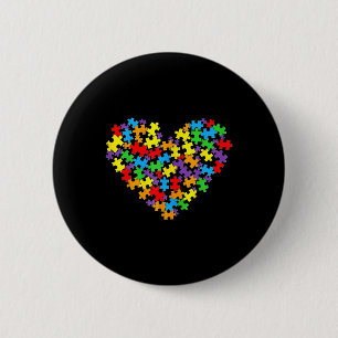 Badge Rond 5 Cm Pièce de puzzle en forme de cœur pour la sensibili
