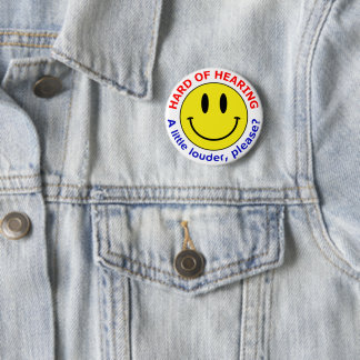 Badge Rond 5 Cm Pièce de sourires déficiente auditive