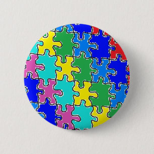 Badge Rond 5 Cm pièces de puzzle de l'autisme 40