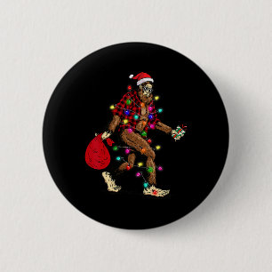 Badge Rond 5 Cm Pied De Fer Portant Le Pyjama Sasquatch De L'Arbre