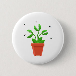 Badge Rond 5 Cm piège à mouches halloween venus