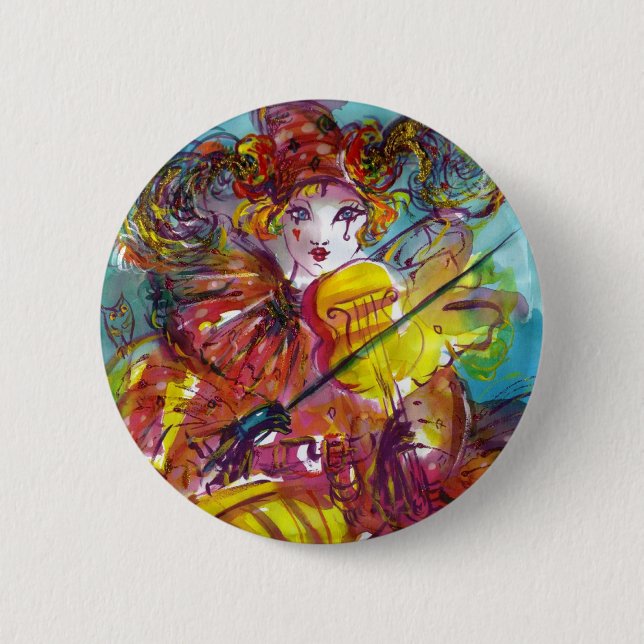 Badge Rond 5 Cm PIERO / Soirée carnavalesque vénitienne (Devant)