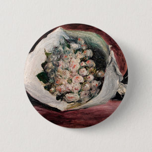 Badge Rond 5 Cm Pierre-Auguste Renoir - Bouquet dans une boîte
