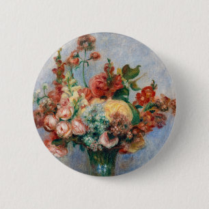 Badge Rond 5 Cm Pierre-Auguste Renoir - Fleurs dans un Vase