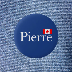 Badge Rond 5 Cm Pierre Poilievre avec drapeau officiel du Canada f