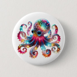 Badge Rond 5 Cm Pieuvre mystique