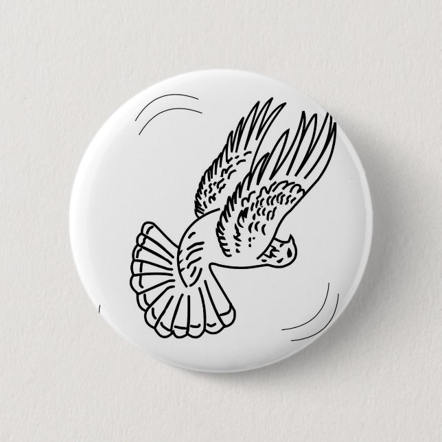 Badge Rond 5 Cm Pigeon de rouleau dans l'action (Devant)
