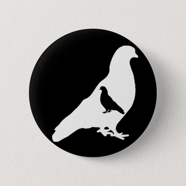 Badge Rond 5 Cm Pigeons sans visage (Devant)