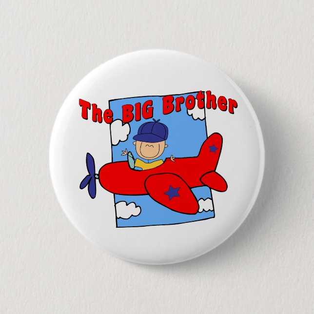 Badge Rond 5 Cm Pilote de frère d'avion (Devant)