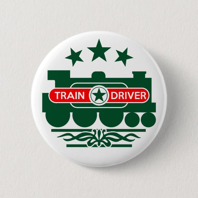 Badge Rond 5 Cm Pilote de train (Devant)