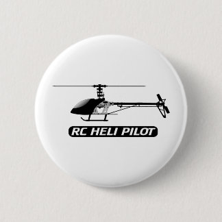 Badge Rond 5 Cm Pilote d'hélicoptère de RC