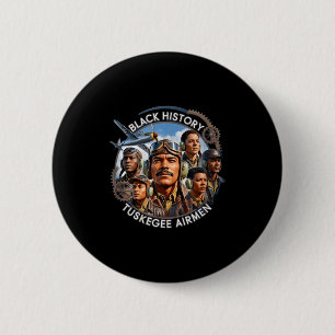 Badge Rond 5 Cm Pilotes noirs rétro histoire des Noirs seconde gue