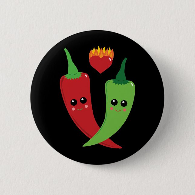 Badge Rond 5 Cm Piment de Kawaii (Devant)