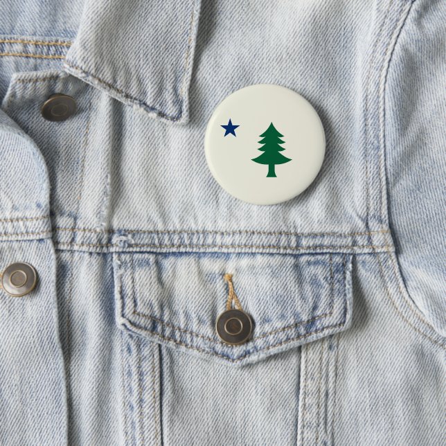 Badge Rond 5 Cm Pin 1901 de drapeau du Maine (En situation)