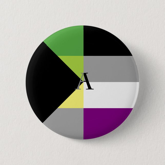 Badge Rond 5 Cm Pin asexuel d'as de Demiromantic Demi (Devant)