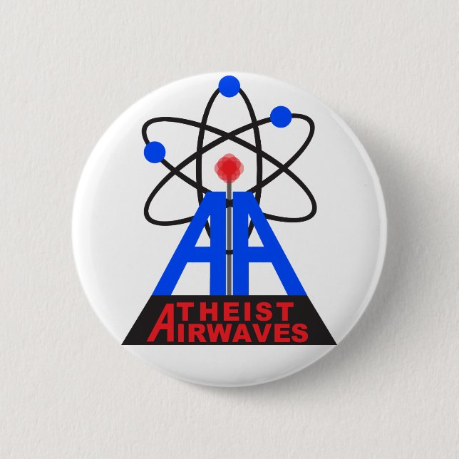 Badge Rond 5 Cm Pin athée d'ondes hertziennes (Devant)