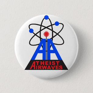 Badge Rond 5 Cm Pin athée d'ondes hertziennes