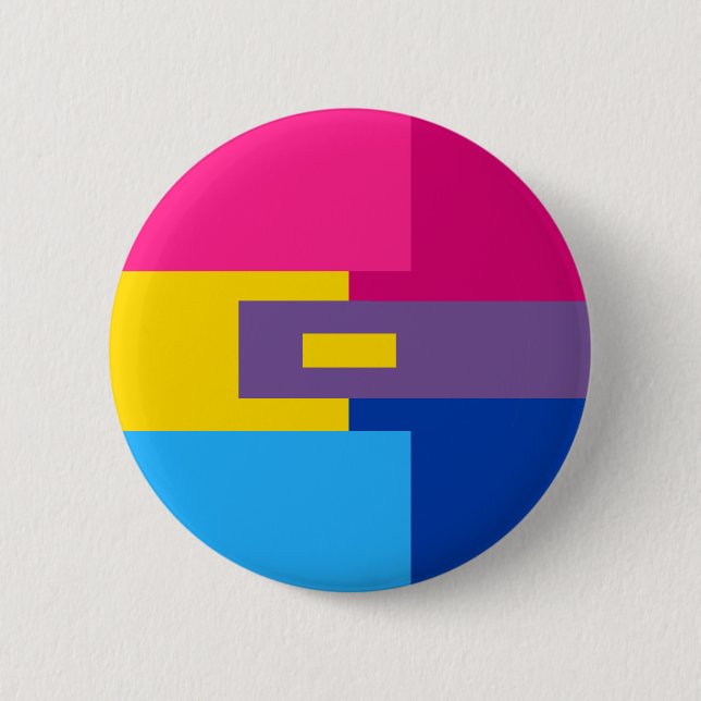 Badge Rond 5 Cm Pin bisexuel de Panromantic (Devant)