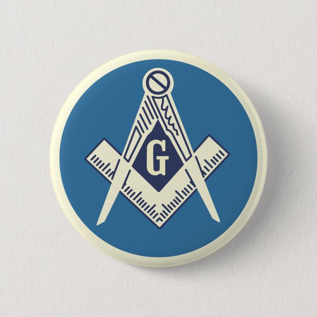 Badge Rond 5 Cm Pin bleu maçonnique de loge (Devant)