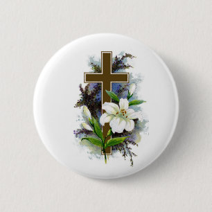 Badge Rond 5 Cm Pin chrétien de la croix 2