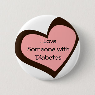 Badge Rond 5 Cm Pin d'amour de diabète