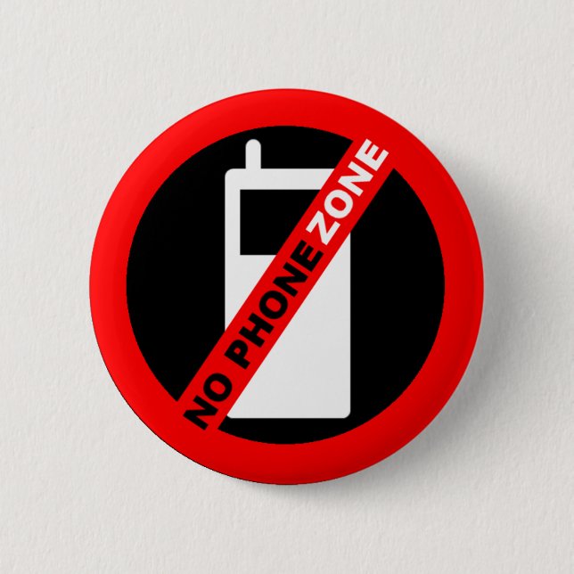 Badge Rond 5 Cm Pin de "aucune zone de téléphone" (Devant)