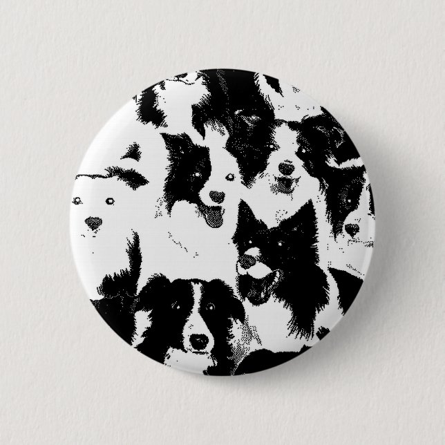 Badge Rond 5 Cm Pin de border collie (Devant)