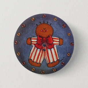 Badge Rond 5 Cm Pin de bouton de garçon de pain d'épice