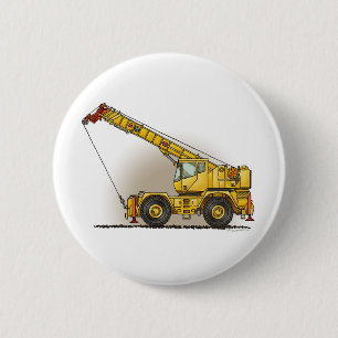 Badge Rond 5 Cm Pin de bouton de matériel de construction de grue