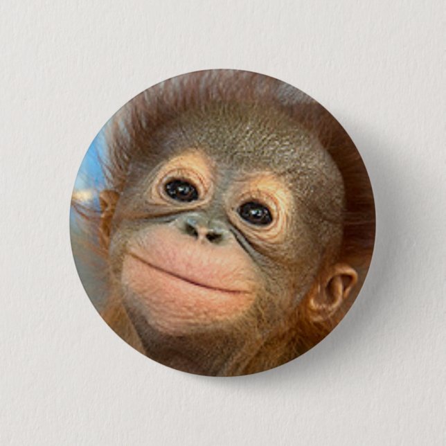 BADGE ROND 5 CM PIN DE BOUTON D'ORANG-OUTAN DE BÉBÉ (Devant)