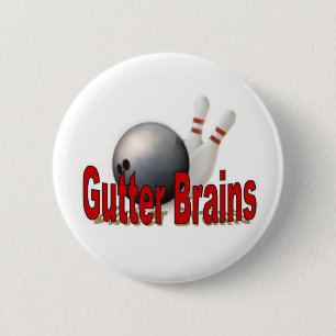 Badge Rond 5 Cm Pin de bowling de cerveaux de gouttière