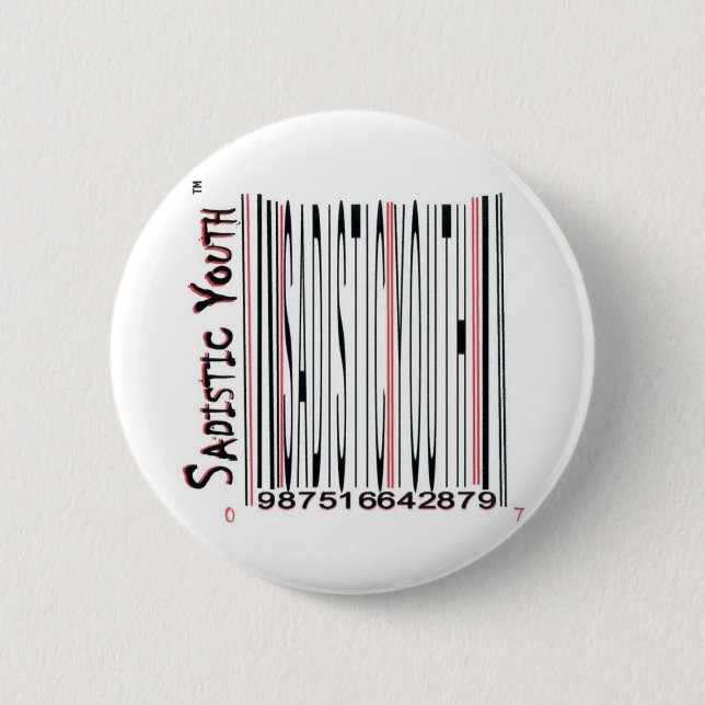 Badge Rond 5 Cm Pin de code barres de SY (Devant)