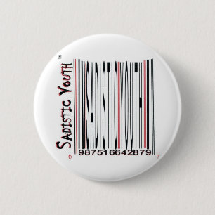 Badge Rond 5 Cm Pin de code barres de SY