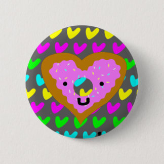 Badge Rond 5 Cm Pin de coeur de beignet