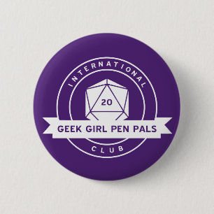 Badge Rond 5 Cm Pin de correspondants de fille de geek
