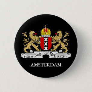Badge Rond 5 Cm Pin de drapeau d'Amsterdam