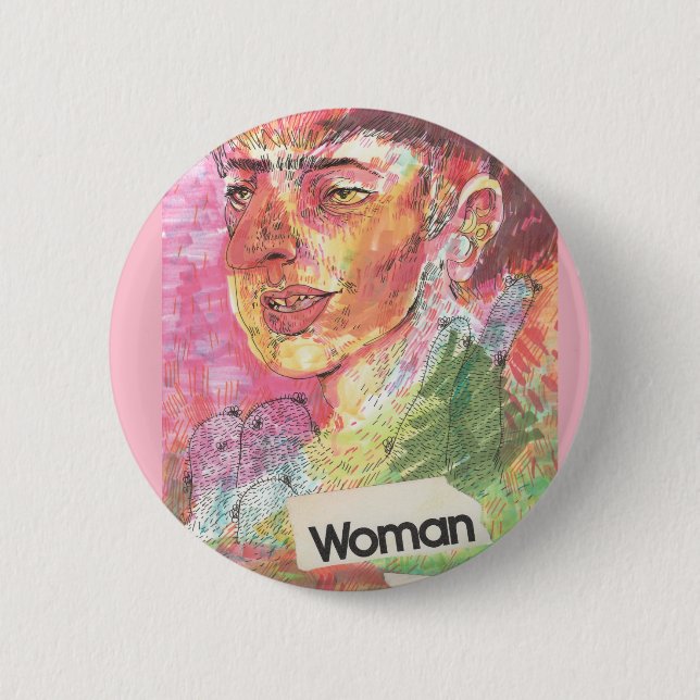 Badge Rond 5 Cm Pin de femme (Devant)