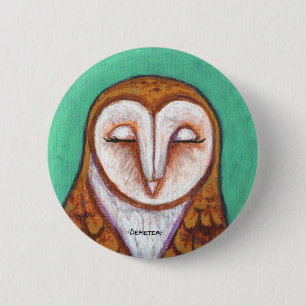 Badge Rond 5 Cm Pin de hibou de grange