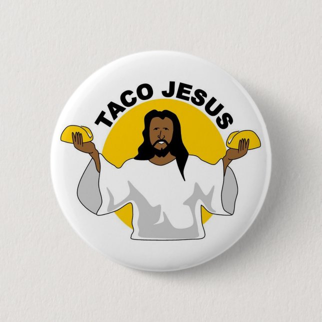 Badge Rond 5 Cm Pin de Jésus de taco (Devant)