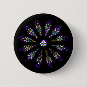 Badge Rond 5 Cm Pin de mandala en verre souillé