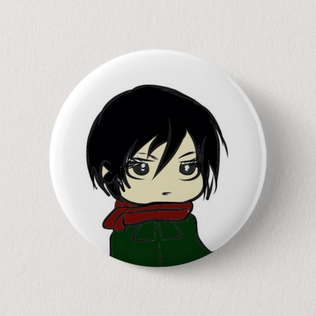 Badge Rond 5 Cm Pin de Mikasa Ackerman (Devant)