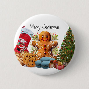 Badge Rond 5 Cm pin de Noël/