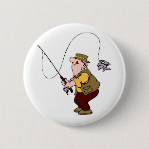Badge Rond 5 Cm pin de pêcheur