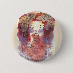 Badge Rond 5 Cm Pin de pensées de poisson rouge