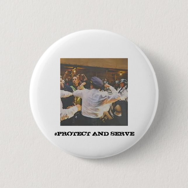 BADGE ROND 5 CM PIN DE #PROTECT ET DE SERVICE (Devant)
