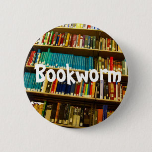 Badge Rond 5 Cm Pin de rat de bibliothèque