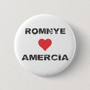 Badge Rond 5 Cm Pin de Romnye Luvs Amercia Pinback