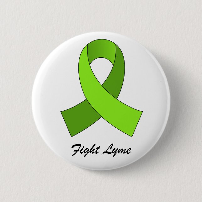 Badge Rond 5 Cm Pin de ruban de Lyme de combat (Devant)