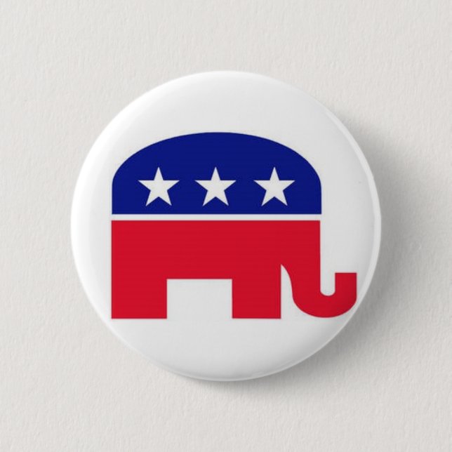 Badge Rond 5 Cm Pin de talent : Éléphant républicain (Devant)